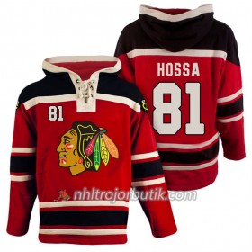 Män Ishockey Chicago Blackhawks Marian Hossa 81 Röd Sawyer Hooded Sweatshirt
